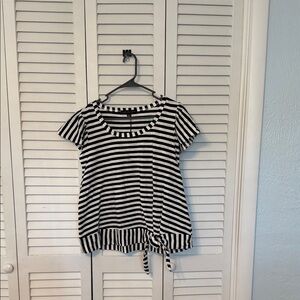 Striped Black and White Women's Top